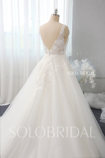 Ivory A Line tulle wedding dress 724A2572