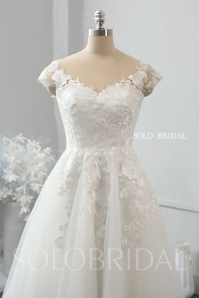 Ivory knee length small A line wedding dress 724A2624
