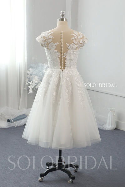 Ivory knee length small A line wedding dress 724A2624