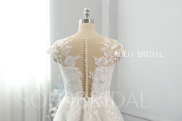 Ivory knee length small A line wedding dress 724A2624