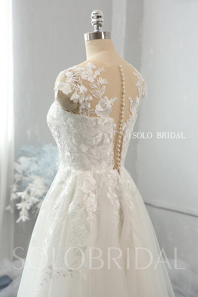 Ivory knee length small A line wedding dress 724A2624
