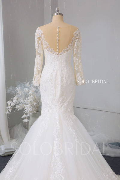 Ivory lace mermaid shiny wedding dress 724A2848