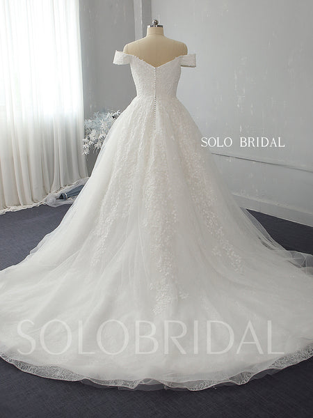 Ivory Sparkling Ball Gown Open V Neck Luxury Wedding Gowns 724A7128a
