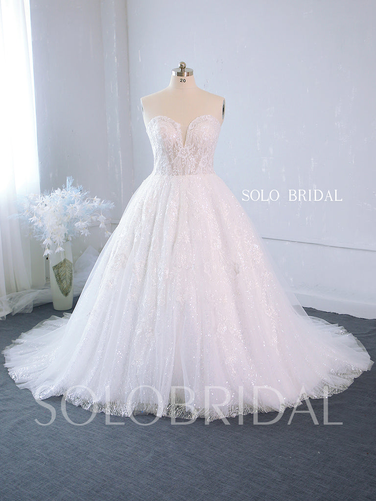 White sexy sparkle ball gown corset chapel train wedding dress 724A852 –  SoloBridal