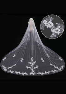 3 Meter Long Tail Fine Exquisite Lace Bride Wedding Veil