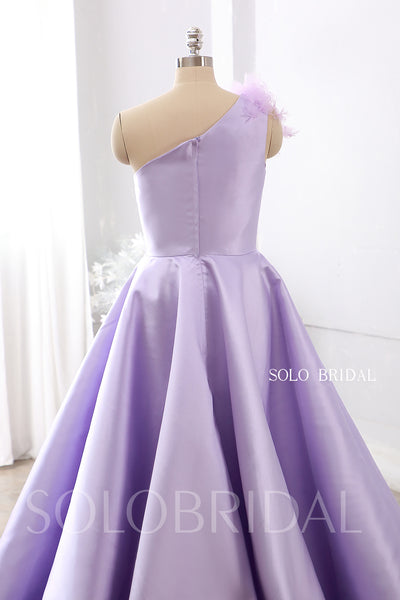 Purple Mikado Floor Puffy Prom Dress DPP_0008