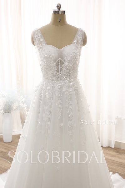 Ivory Small A line Tulle Wedding Dress DPP_0057