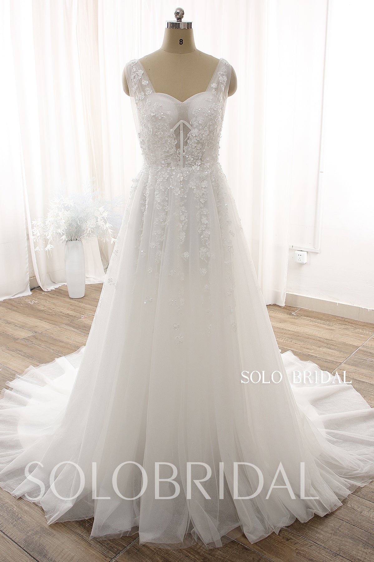 Ivory Small A line Tulle Wedding Dress DPP_0057