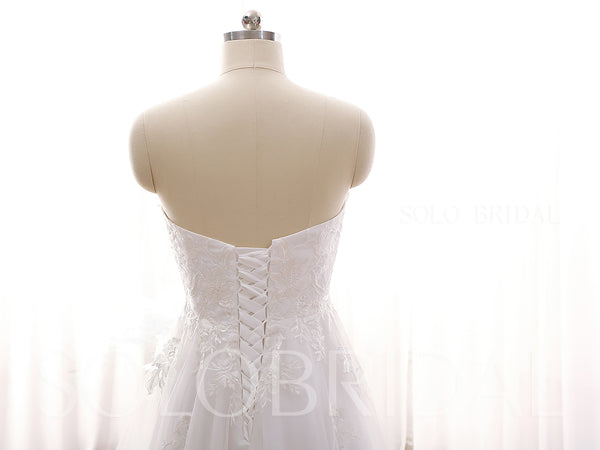 DPP_0041 Ivory Sweetheart Strapless Court Train A line Wedding Dress