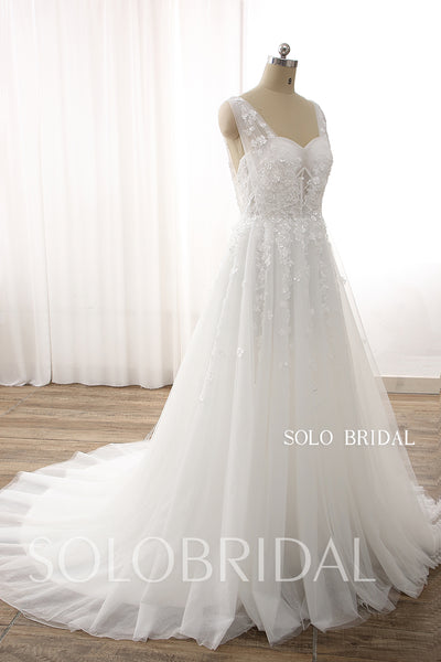 Ivory Small A line Tulle Wedding Dress DPP_0057