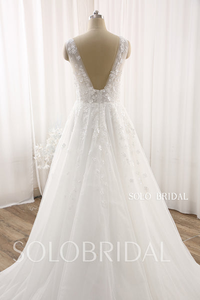Ivory Small A line Tulle Wedding Dress DPP_0057
