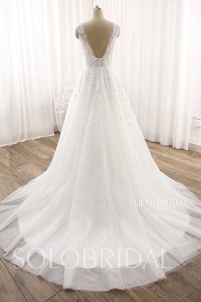 Ivory Small A line Tulle Wedding Dress DPP_0057