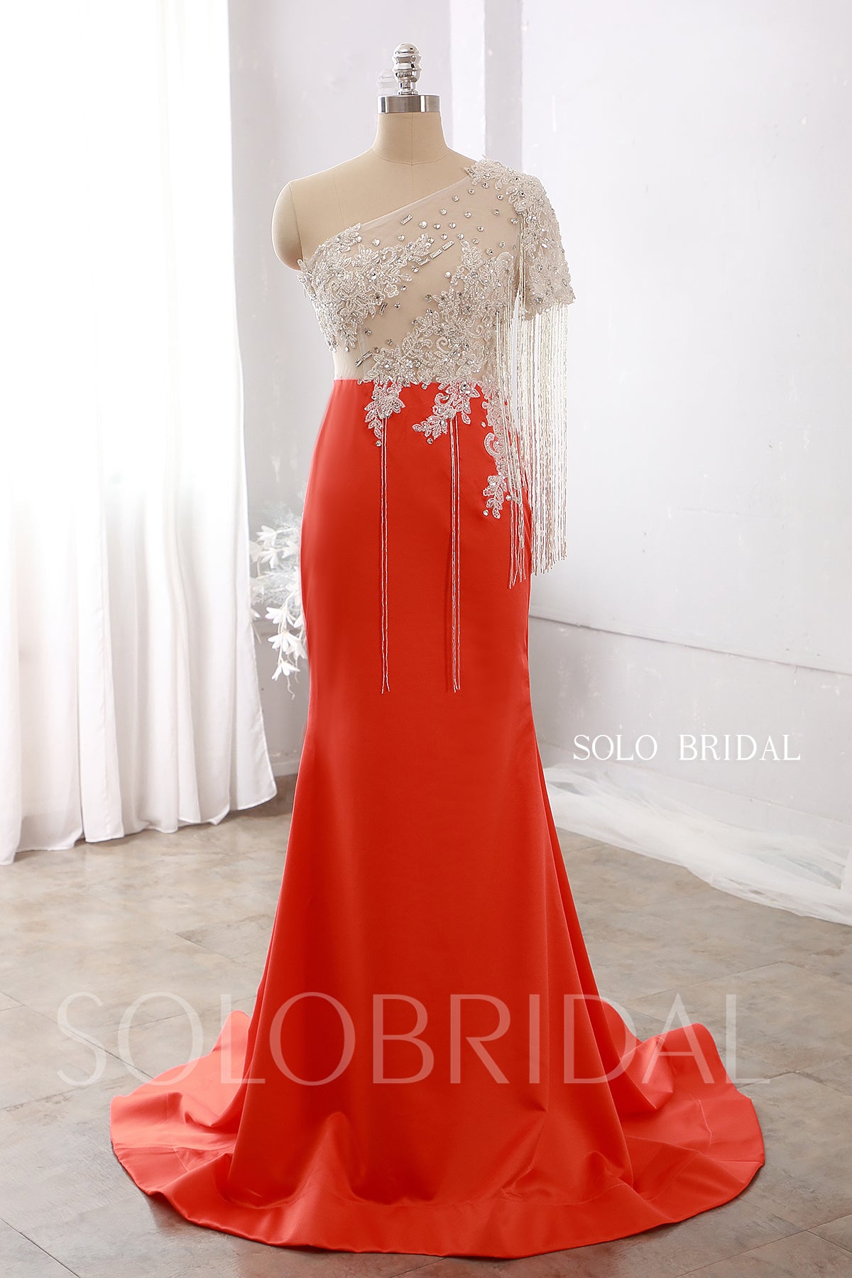 One Shoulder Heavy Crystal Beading Sheath Prom Dresses DPP 0101 SoloBridal