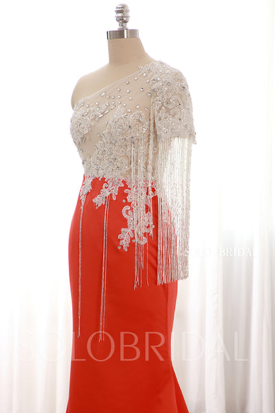 One Shoulder Heavy Crystal Beading Sheath Prom Dresses DPP_0101