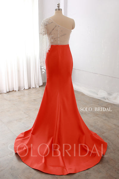 One Shoulder Heavy Crystal Beading Sheath Prom Dresses DPP_0101