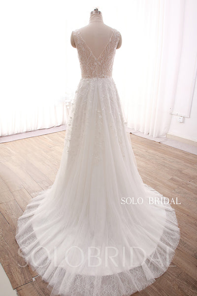 DPP_0105 Popular Ivory A line Flowy Summer Customized Shiny Sequined Wedding Gown
