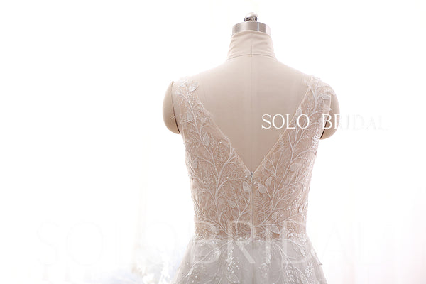DPP_0105 Popular Ivory A line Flowy Summer Customized Shiny Sequined Wedding Gown