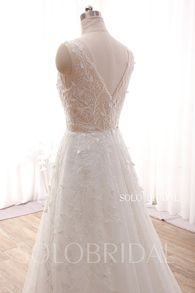 DPP_0105 Popular Ivory A line Flowy Summer Customized Shiny Sequined Wedding Gown