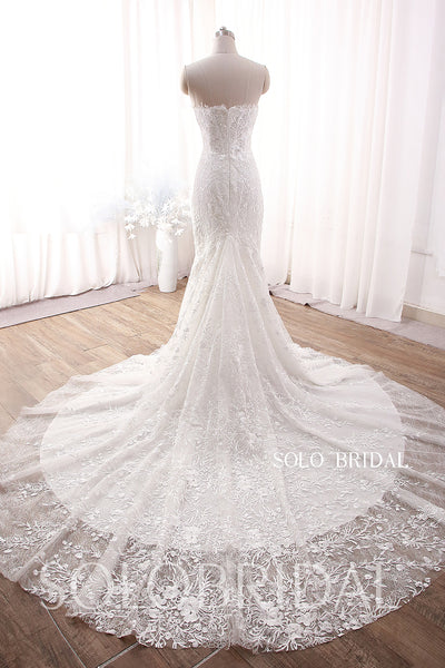 DPP_0135 Ivory Fashion Deep Bust Mermaid Long Train Mermaid Dress