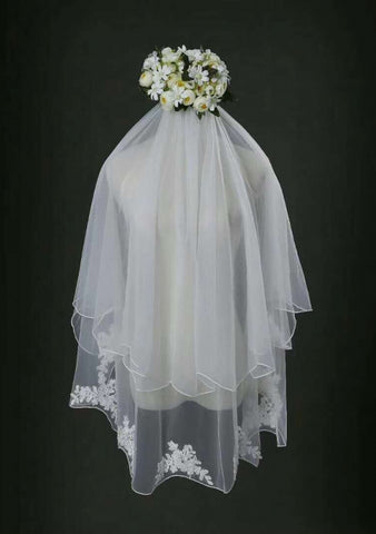Finger Tip Length Veil Two Tiers Veils V-029