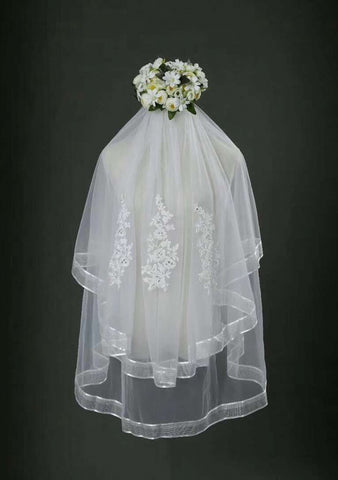 Finger Tip Length Veil Two Tiers Veils V-032