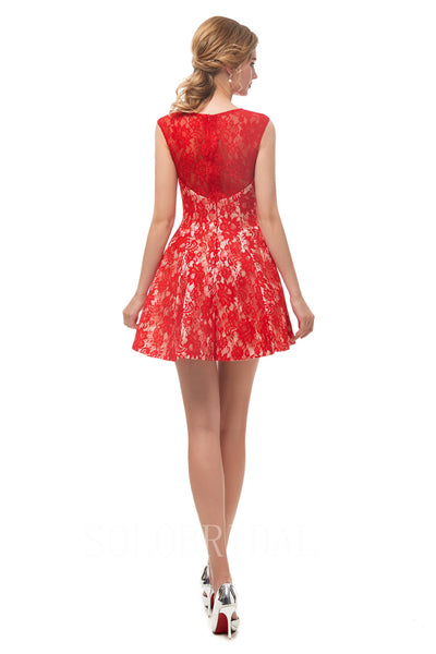 Red Lace Bridesmaid Dress
