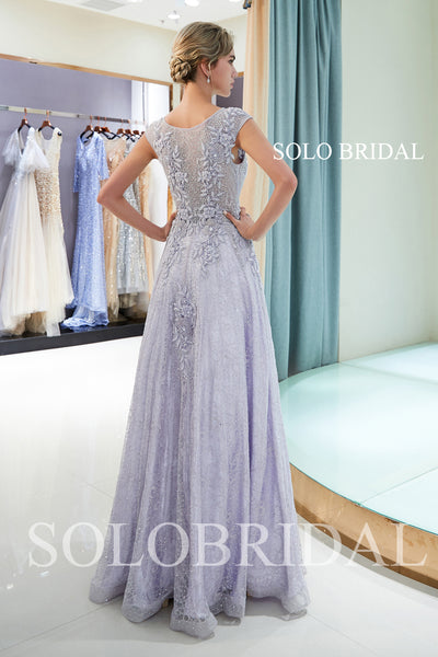 Lavender Shiny Prom Dress with Diamonds