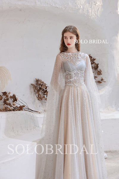 Luxury Beaded Shiny Tulle Light A Line Evening Dress T5710161
