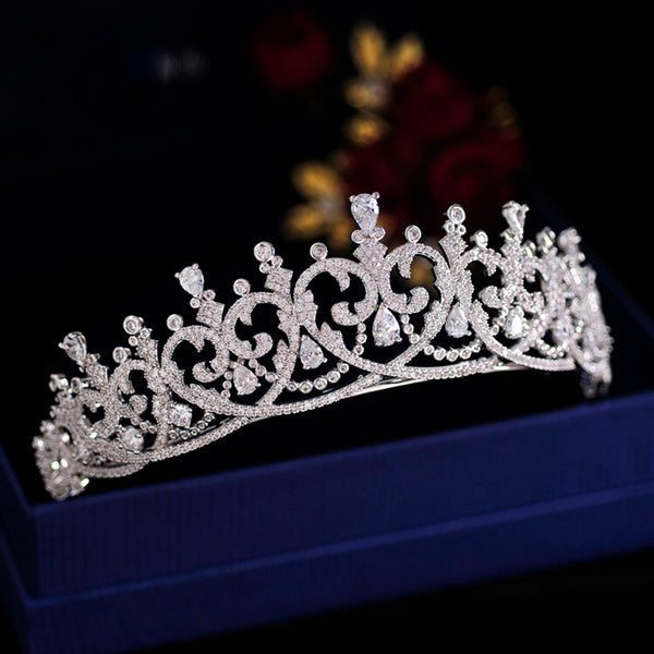 Luxury Princess Regal Heart Wedding Tiara