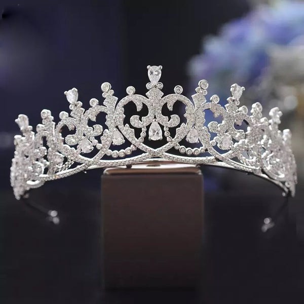 Luxury Princess Regal Heart Wedding Tiara