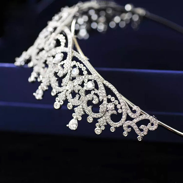 Luxury Princess Regal Heart Wedding Tiara