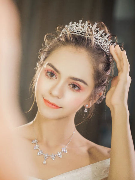 Luxury Princess Regal Heart Wedding Tiara