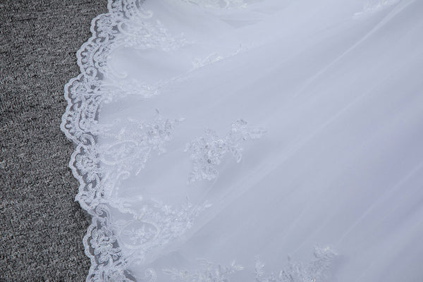 A Line Wedding Dress with a Sweetheart Neckline