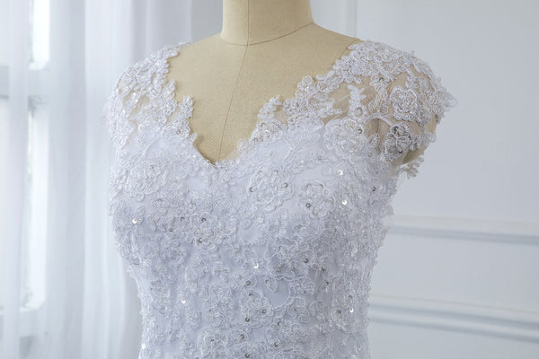 A Line Wedding Dress with a Sweetheart Neckline