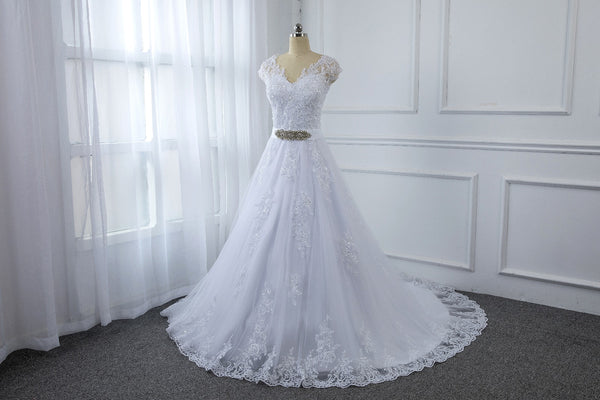 A Line Wedding Dress with a Sweetheart Neckline