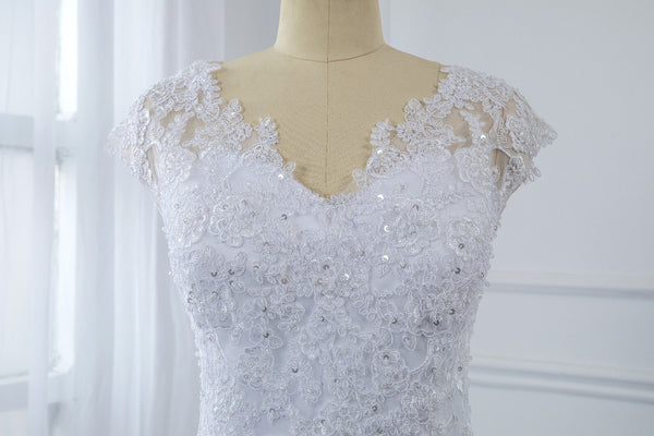 A Line Wedding Dress with a Sweetheart Neckline