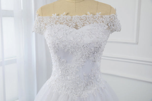 Small A Line Tulle Wedding Dress