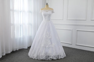 Small A Line Tulle Wedding Dress