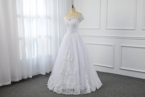 Small A Line Tulle Wedding Dress