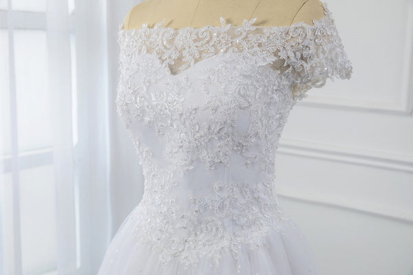 Small A Line Tulle Wedding Dress