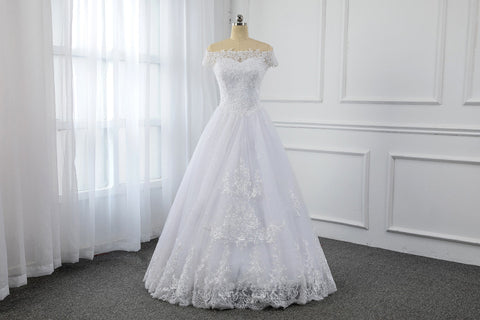 Small A Line Tulle Wedding Dress