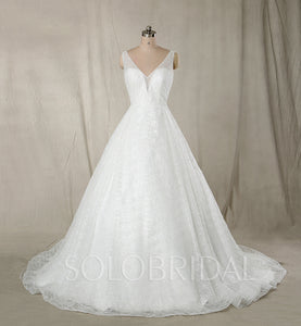 A Line Wedding Dress with Sparkle Tulle