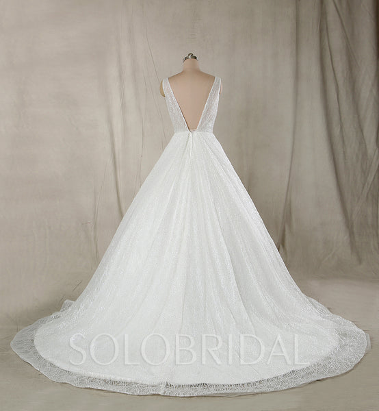 A Line Wedding Dress with Sparkle Tulle