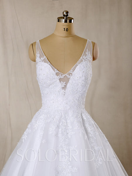 A Line Sleeveless Wedding Dress