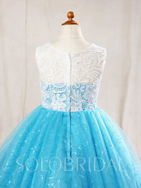 Ball Gown Flower Girl Dress with Sparkly Tulle