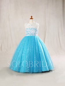 Ball Gown Flower Girl Dress with Sparkly Tulle