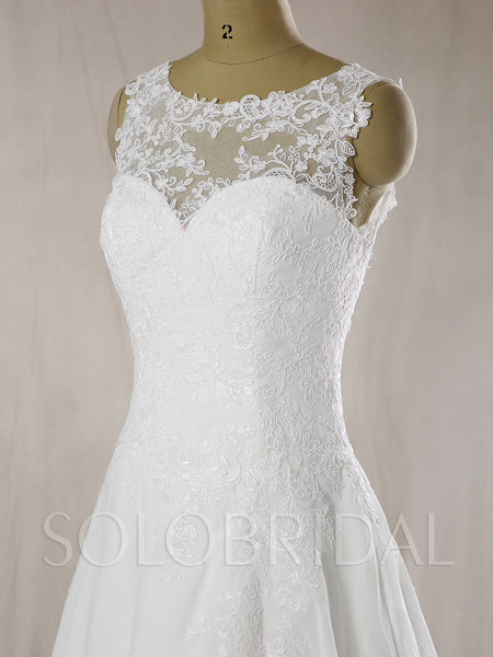Chiffon Wedding Dress with Drop Waist
