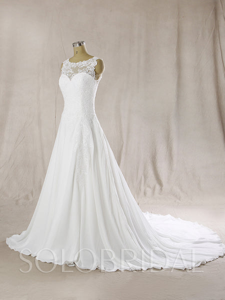 Chiffon Wedding Dress with Drop Waist