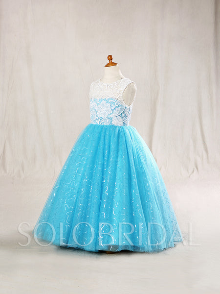 Ball Gown Flower Girl Dress with Sparkly Tulle