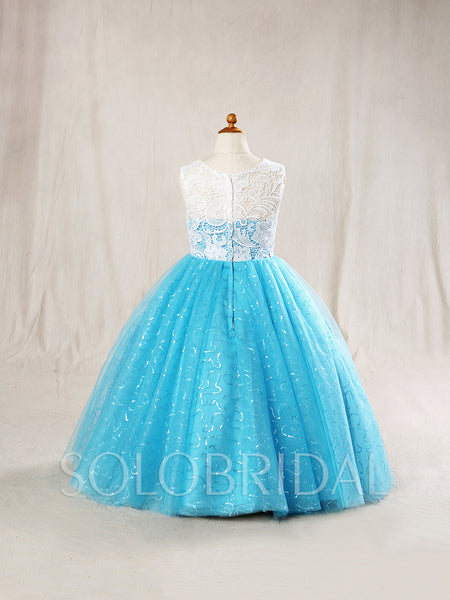 Ball Gown Flower Girl Dress with Sparkly Tulle